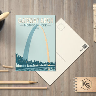 Gateway Arch National Park Vintage Postcard