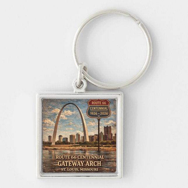 Gateway Arch Route 66 Centennial Keys Keychain (Front)