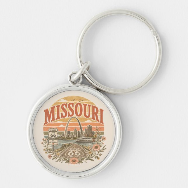 Gateway Arch Route 66 Everyday Keepsake Keychain (Front)