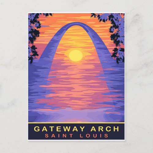 Gateway Arch Saint Louis Water Reflections Postcard