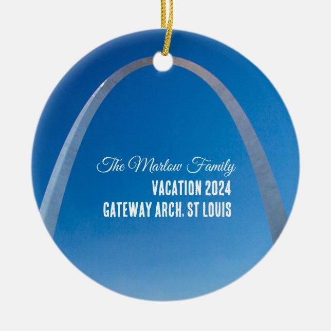 Gateway Arch St. Louis Family Vacation Ornament (Front)