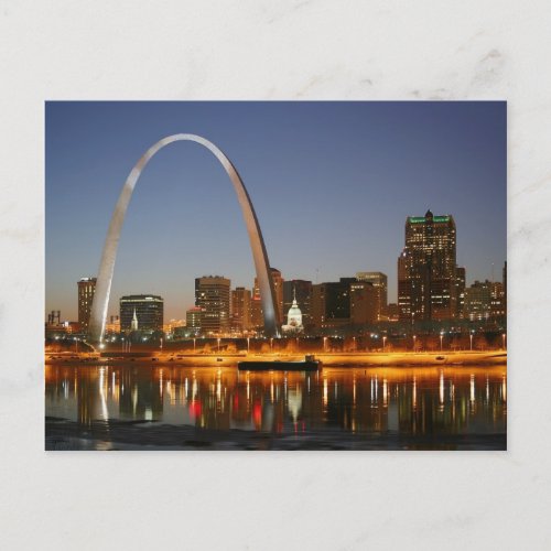 Gateway Arch St Louis Mississippi at Night Postcard