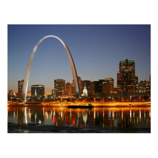 Gateway Arch St. Louis Mississippi at Night Postcard | www.bagsaleusa.com