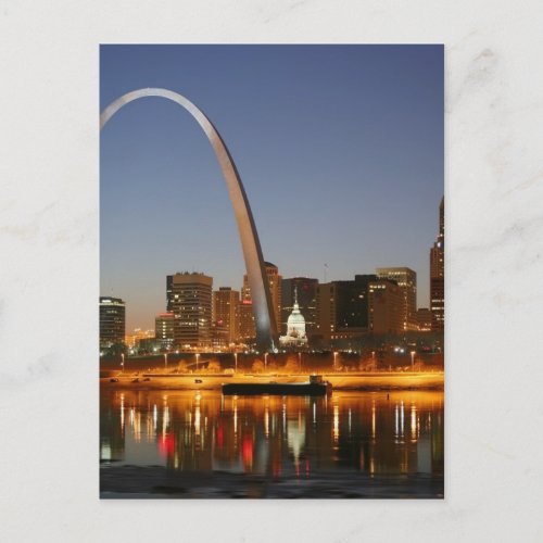 Gateway Arch St Louis Mississippi at Night Postcard