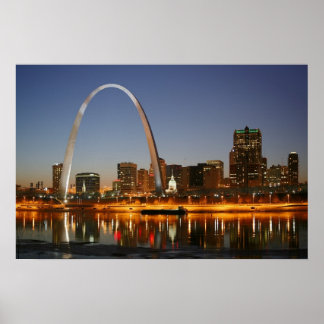 Gateway Arch St. Louis Mississippi at Night Poster