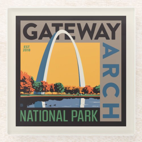 Gateway Arch  St Louis Missouri Glass Coaster