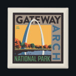 Gateway Arch | St. Louis, Missouri Magnet<br><div class="desc">Anderson Design Group is an award-winning illustration and design firm in Nashville,  Tennessee. Founder Joel Anderson directs a team of talented artists to create original poster art that looks like classic vintage advertising prints from the 1920s to the 1960s.</div>