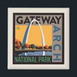 Gateway Arch | St. Louis, Missouri Magnet<br><div class="desc">Anderson Design Group is an award-winning illustration and design firm in Nashville,  Tennessee. Founder Joel Anderson directs a team of talented artists to create original poster art that looks like classic vintage advertising prints from the 1920s to the 1960s.</div>