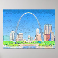 St Louis Skyline Wall Clock Home Decor Missouri USA Saint Louis