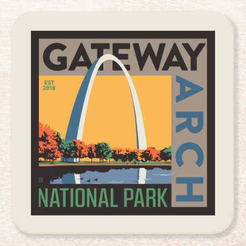 Gateway Arch  St Louis Missouri Square Paper Coaster