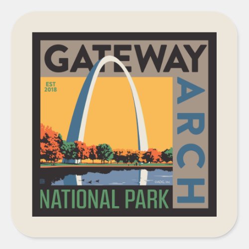 Gateway Arch  St Louis Missouri Square Sticker