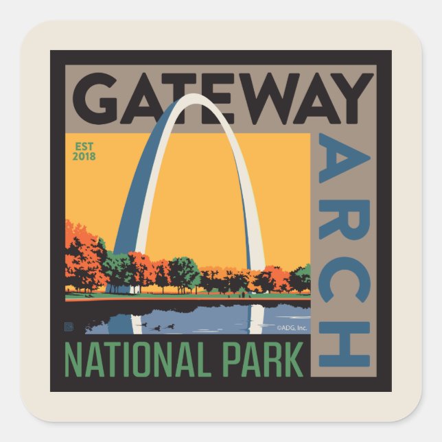 Gateway Arch | St. Louis, Missouri Square Sticker (Front)