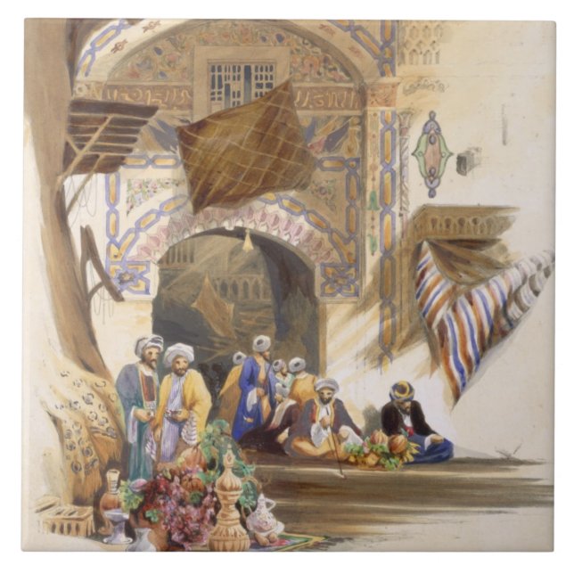 Gateway of a Bazaar, Grand Cairo, pub. 1846 (litho Ceramic Tile (Front)