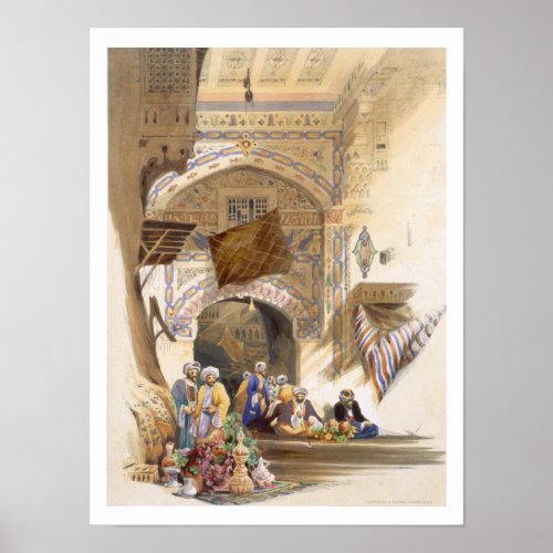 Gateway of a Bazaar Grand Cairo pub 1846 litho Poster