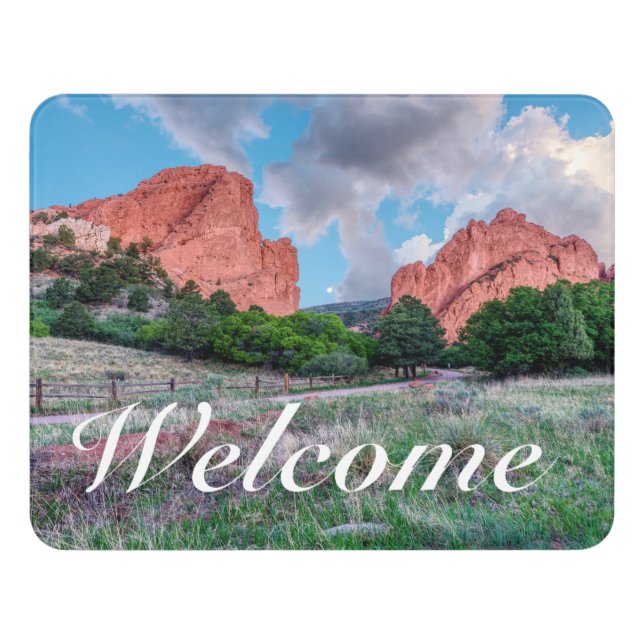 Gateway Rocks Garden Of Gods Welcome Door Sign (Contemporary Front)