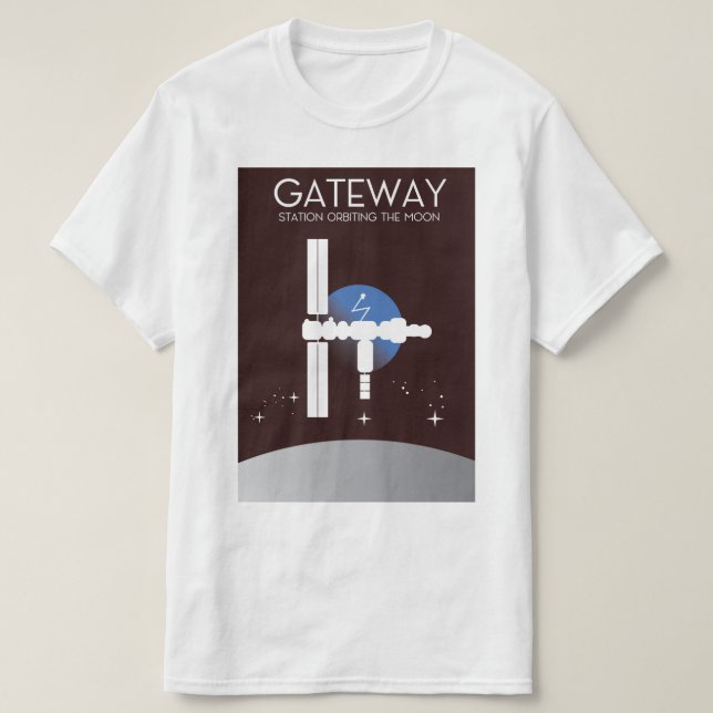 Gateway - Station orbiting the moon T-Shirt (Design Front)