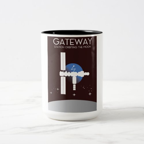 Gateway _ Station orbiting the moon Two_Tone Coffee Mug