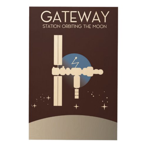 Gateway _ Station orbiting the moon Wood Wall Art