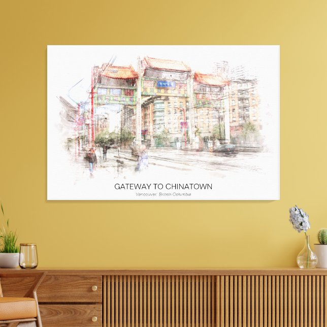 Gateway to Chinatown Vancouver ID711 Canvas Print (Insitu(LivingRoom))