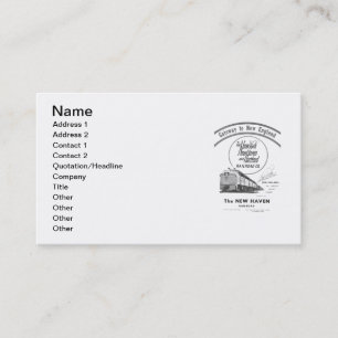 Gateway to New England,New Haven Railroad Business Card