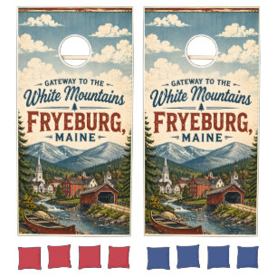 Gateway to the White Mountains Fryeburg Maine Cornhole Set