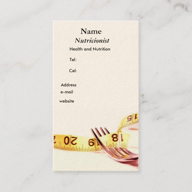 Gatfo and ribbon Nutritionist Business Card (Front)