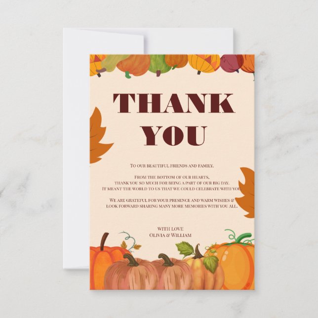"Gather & Give Thanks: Join Us for a Thanksgiving  Thank You Card (Front)