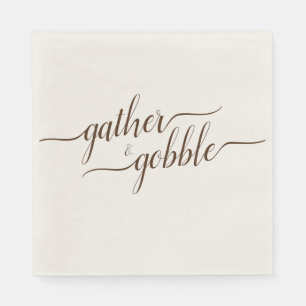 Gather & Gobble Elegant Thanksgiving Dinner Napkins