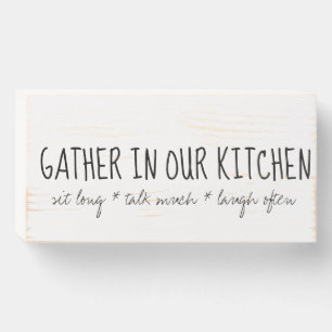 Gather in our Kitchen Wooden Box Sign