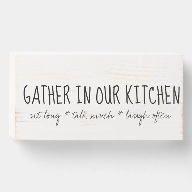 Gather in our Kitchen Wooden Box Sign (Front Horizontal)