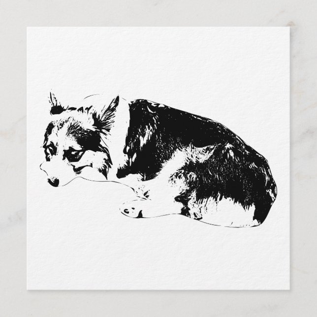 Gather Ink, Cozy Corgi Invitation (Front)