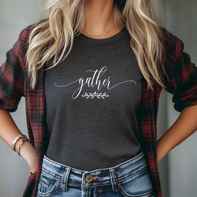 Gather Thanksgiving Fall Botanical Minimalist Tri-Blend Shirt (Creator Uploaded)