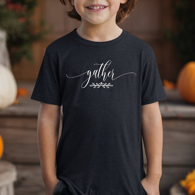 Gather Thanksgiving Fall Botanical Minimalist Tri- Tri-Blend Shirt (Creator Uploaded)