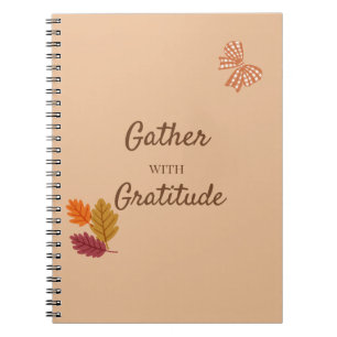  Gather with Gratitude Autumn Pumpkin and Leaves Notebook