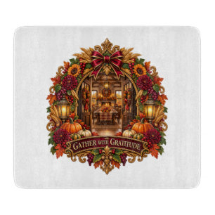 Gather With Gratitude Thanksgiving Cutting Board