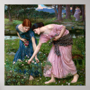 Gather Ye Rosebuds by John William Waterhouse Poster