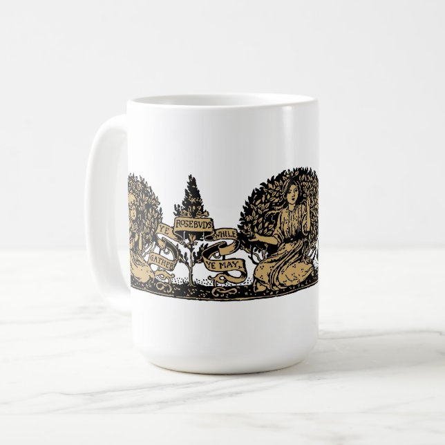 Gather Ye Rosebuds Victoria Era Quote Coffee Mug (Front Left)