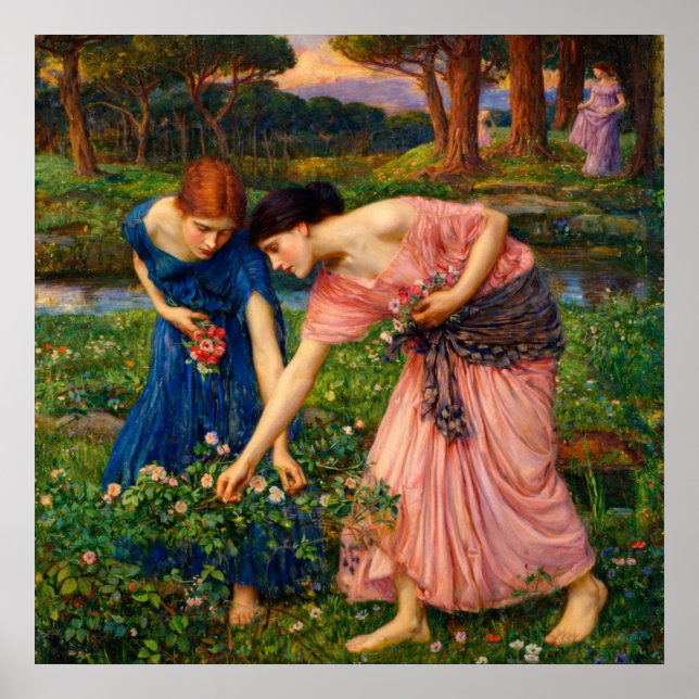 Gather Ye Rosebuds While Ye May by Waterhouse Poster (Front)