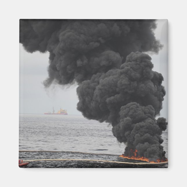 Gathered concentrated oil burns magnet (Front)