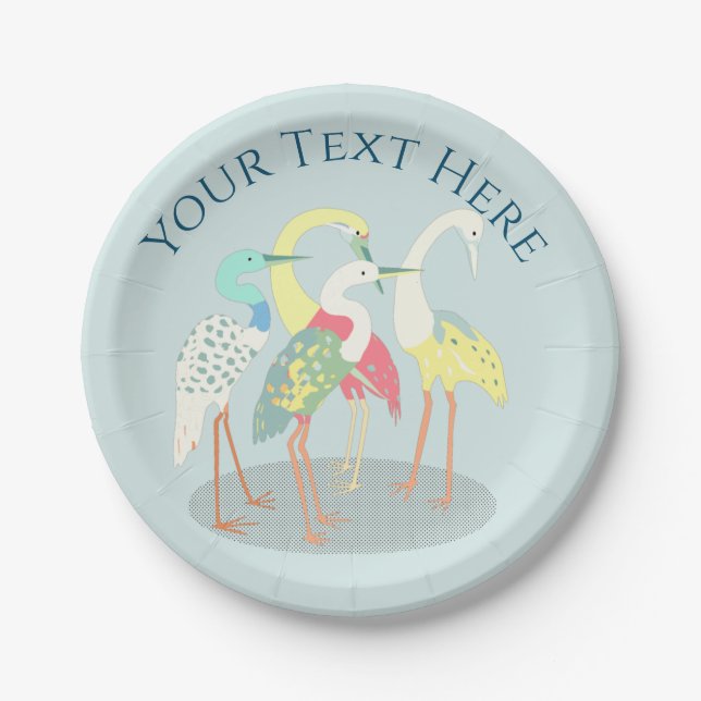 Gathered Cranes Paper Plates (Front)