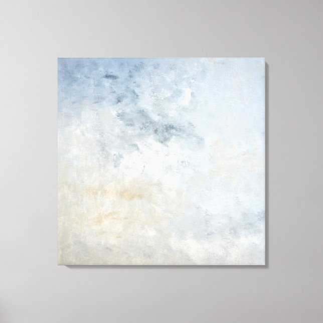 'Gathered' Grey and Beige Abstract Art Canvas Print (Front)