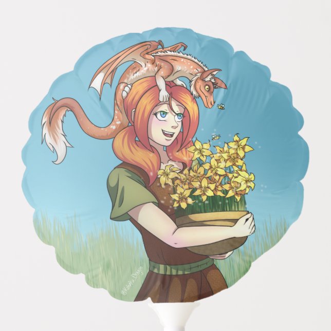 Gathering Flowers with a Dragon Balloon (Front)