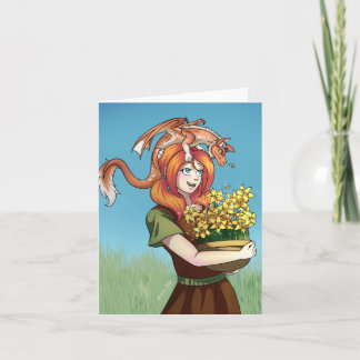 Gathering Flowers with a Dragon Card