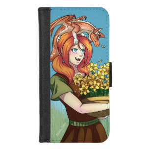 Gathering Flowers with a Dragon iPhone 8/7 Wallet Case