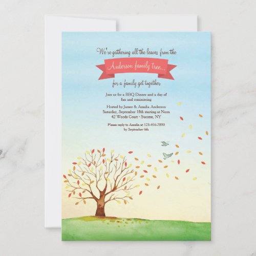 Gathering Leaves Family Reunion Invitation