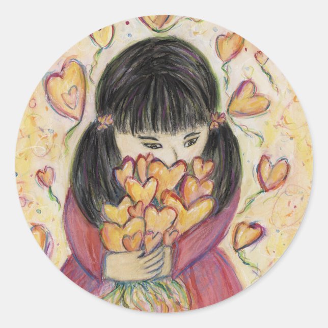 Gathering Love Hearts Art Custom Sticker Decal (Front)