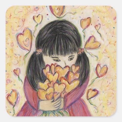 Gathering Love Hearts Art Custom Sticker Decals