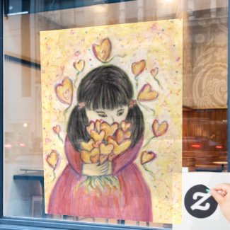 Gathering Love Hearts Art Decoration Window Clings