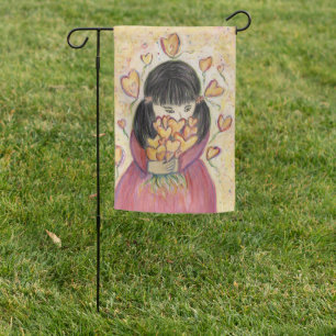 Gathering Love Hearts Art Garden Flag