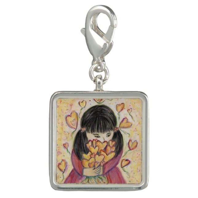 Gathering Love Hearts Art Pendant Jewelry Charm (Front)